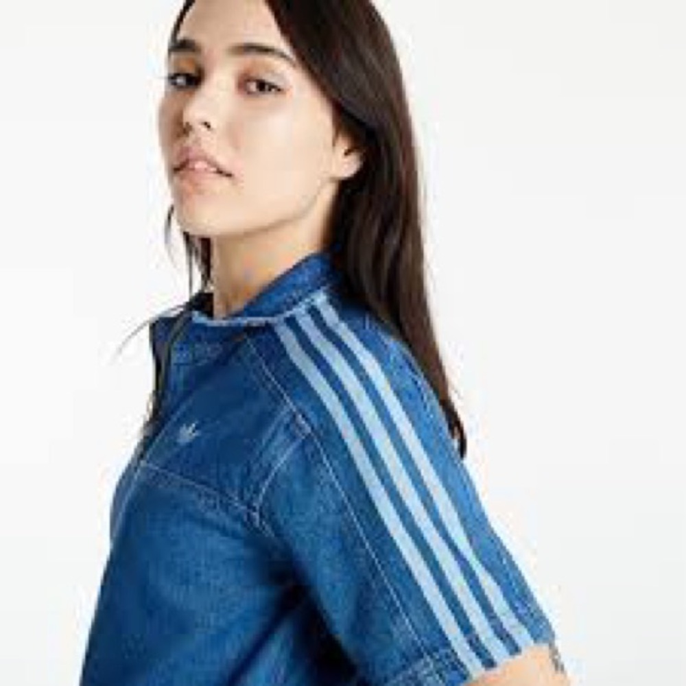 adidas Originals Blue Denim Short Romper - Picture 4 of 6